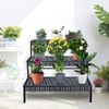 aboxoo 3 Tier Stair Style Large Metal Plant Stand, Garden