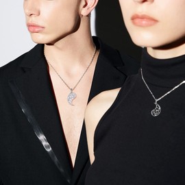 YFN Yin Yang Necklace for Women Sterling Silver Tree of Life Jewellery Couple Gifts, Sterling Silver, No Gemstone