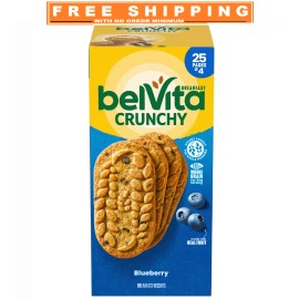belVita Blueberry Breakfast Biscuits, 4 biscuits per pack, 25 pk.