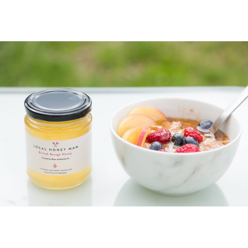 Local Honey Man British/Local Unpasteurised British Borage Honey, 340g
