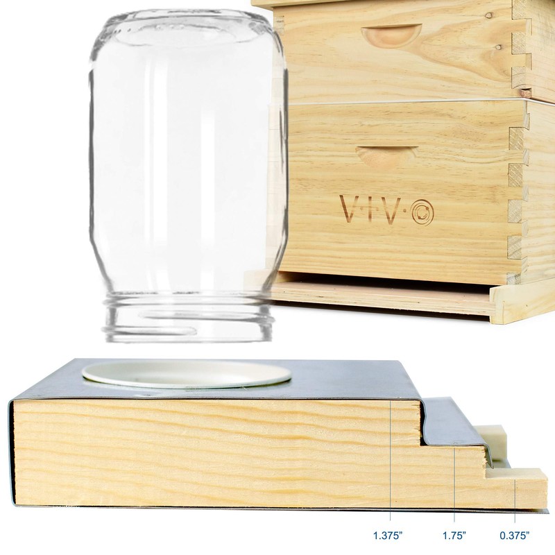 VIVO Beekeeping Light Wood Boardman Entrance Feeder for Beehives BEE-V110
