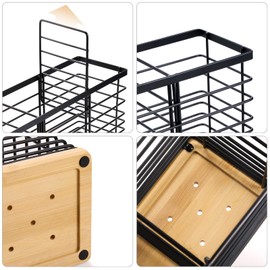 WDT Tool Large Utensil holder for Kitchen Counter- 15.7" x 4.2" x 6.9" Utensils Holder For Farmhouse Cooking, Utensil Caddy Spatula Holder (4 Compartments)