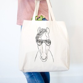 Rio the Horse Heavy Duty 100% Cotton Canvas Tote Shopping Reusable Grocery Bag 14.75 x 14.75 x 5