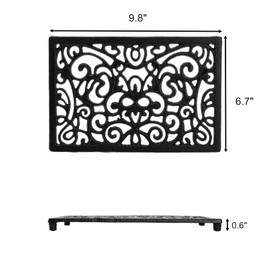 Yopay 2 Pack Cast Iron Trivet for Hot Pots and Pans, Heat Resident Rectangle Trivet Stands Holders for Wood Stove Skillet Plate Kitchen Countertop Cooktop, 9.8 x 6.7in Farmhouse Decoration