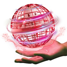 Gimama Flying Ball Gyro Flying Ball Toy UFO Toy Boomerang Spinner with LED Light Christmas Popular Gift (Red)