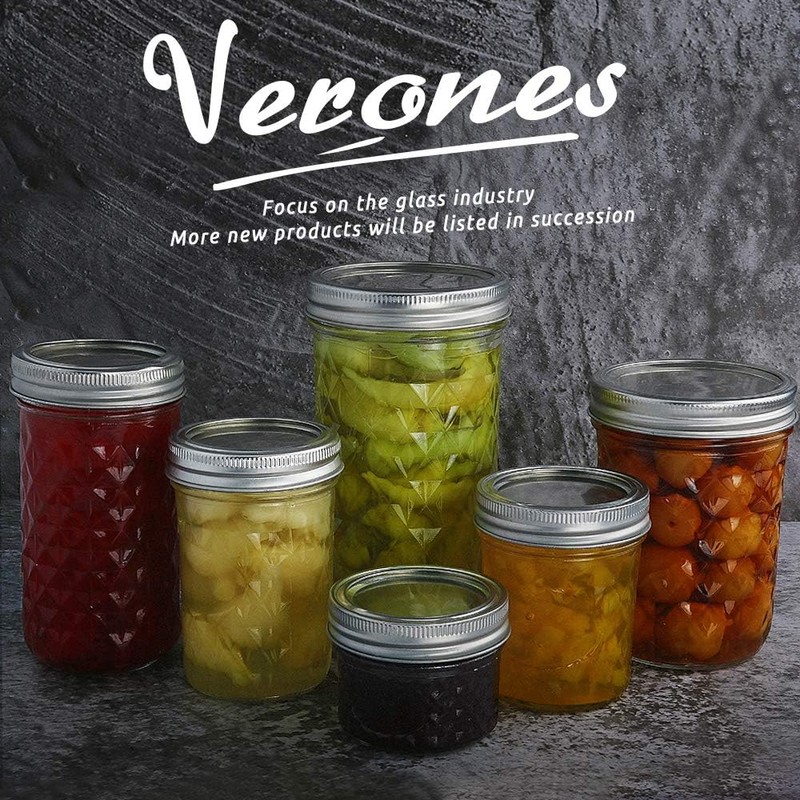 VERONES Mason Jars 12 OZ, Canning Jars Jelly Jars With