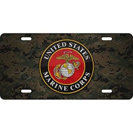 US Marine Corps USMC Crest Camoflauge License Plate