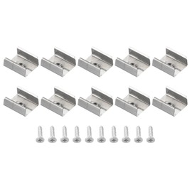 PATIKIL LED Strip Light Clips, Pack of 100 Mounting Brackets Stainless Steel with Screws for 15 mm - 17 mm Neon RGB Light Cable Tape