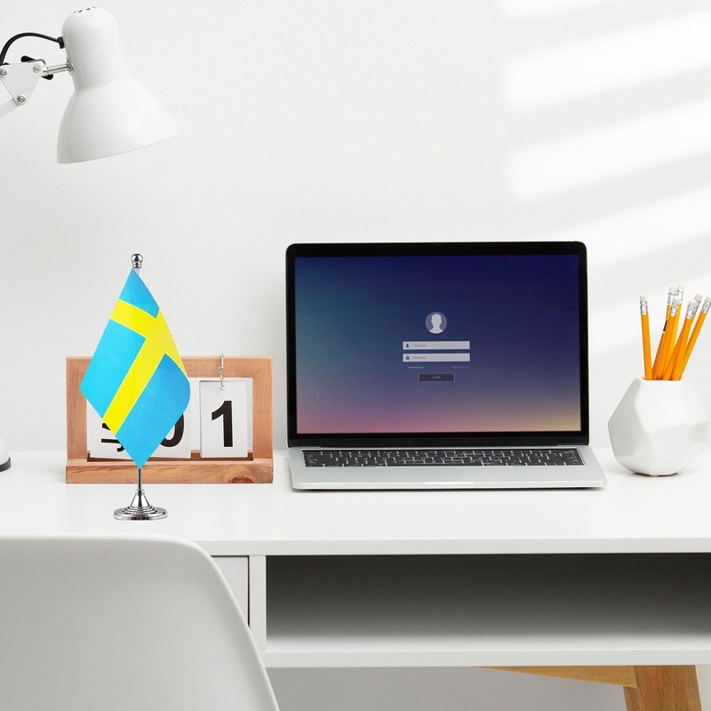 Sweden Desk Flag Swedish Small Mini Table Flags Decorations(Sweden)
