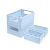 Plastic Storage Crate Folding Desk Organizer Basket Set of 4,