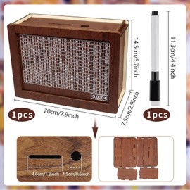 Wooden Money Box, Money Box with Target, Reusable Money Box with Savings Target and Numbers for Ticking, Wooden Money Box, Money Box, Money Box, Money Box for Adults and Children