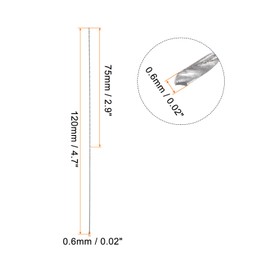 QUARKZMAN Extra Long Spiral Drill Bits 0.6 mm HSS Drill Bit with High-Speed Steel Straight Shank Drill Bits 120 mm Length for Metal Woodwork Plastic Aluminium Alloy Pack of 20