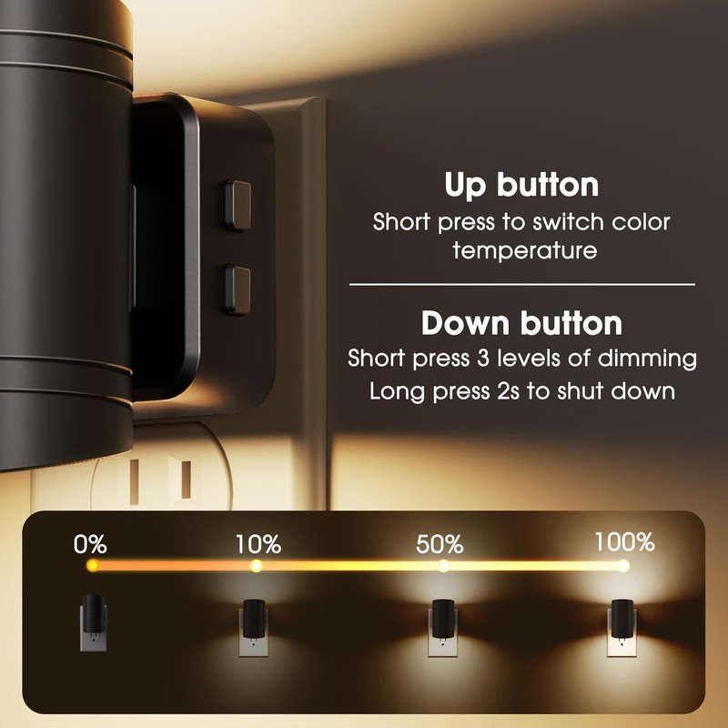 Briignite Night Lights Plug into Wall, 3CCT Modern LED Night