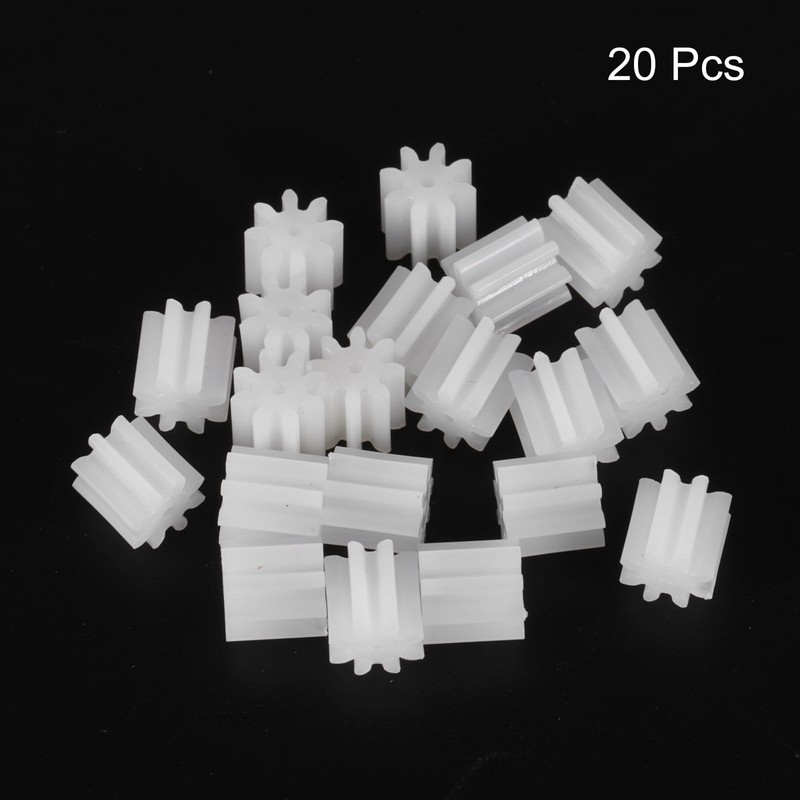 MECCANIXITY 20 Pcs Plastic Gears 8 Teeth Plastic Motor Gear