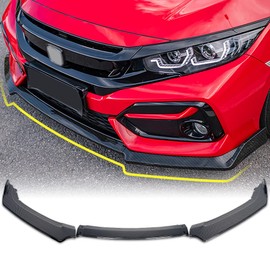 Archaic Front Lip Spoiler for Honda Civic 2017-2021, Bumper Lip Chin Spoiler for Civic Hatchback FK7 /Sedan SI/Coupe Si,Front Splitter (Carbon Fiber Print)
