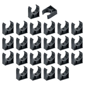 uxcell 24Pcs PVC Water Pipe Clamps Clips, U-Shaped Tubing Hose Buckles, Irrigation Tube Holder for 40mm OD for TV Trays Tubing Hose Hanger Support Tubing, Black