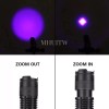 MHUITW 2pzs Linterna Táctica UV LED 395nm con Zoom y