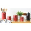 DII Kitchen Accessories Retro Collection, Ceramics, Canister Set, Red, 3