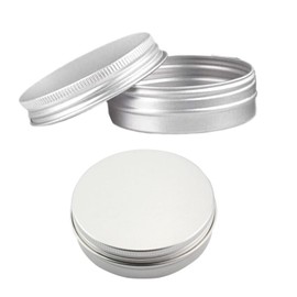 XuJJunB Cream Case, Set of 2, 1.1 oz (30 g), Divided Container, Aluminum Can, Ointment Container, Round Can, Aluminum Can, Refill Container