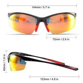Polarized Sports Sunglasses for Men Women Super Lightweight Running Glasses TR90 Frame Cycling Glasses MTB Glasses Driving Fishing Golf Shiny Black and Orange