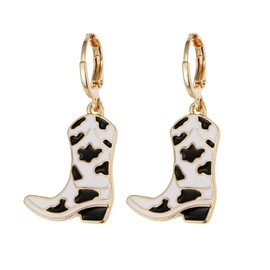 RUOFFETA Western Cowgirl Boot Earrings for Women, Cowgirl Hat dangle Earrings(Cow Boot)