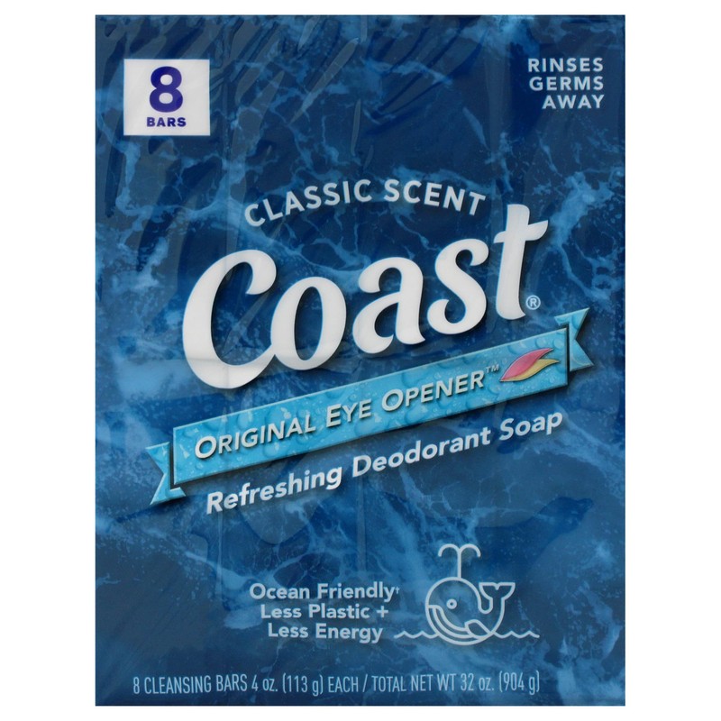 Coast Refreshing Deodorant Soap - Bar Soap with Thick Rich