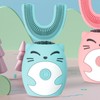 Kids Toothbrush U Shaped Silicone Soft Bristle Cute Cartoon Pattern