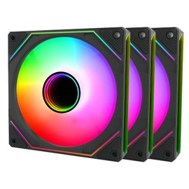 3PACK 120mm Case Fan, 5V ARGB Motherboard Computer Case Fans Quiet High Airflow Adjustable Light Effect Computer Cooling Fan, 3 Pack