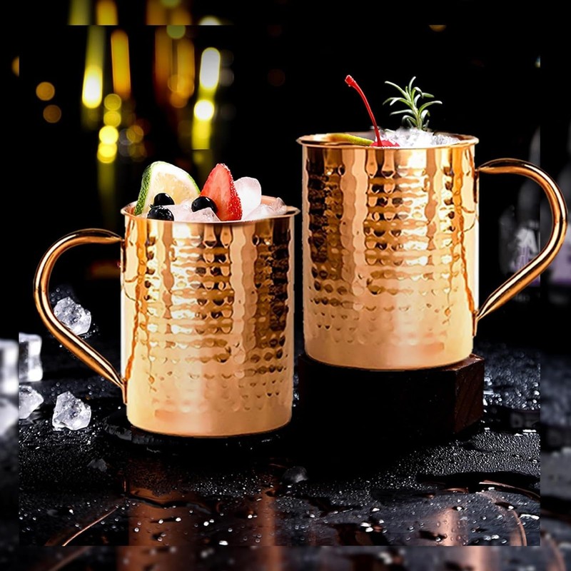 Mug Handcrafted of Pure THICK Copper - Timeless Hammered Finish