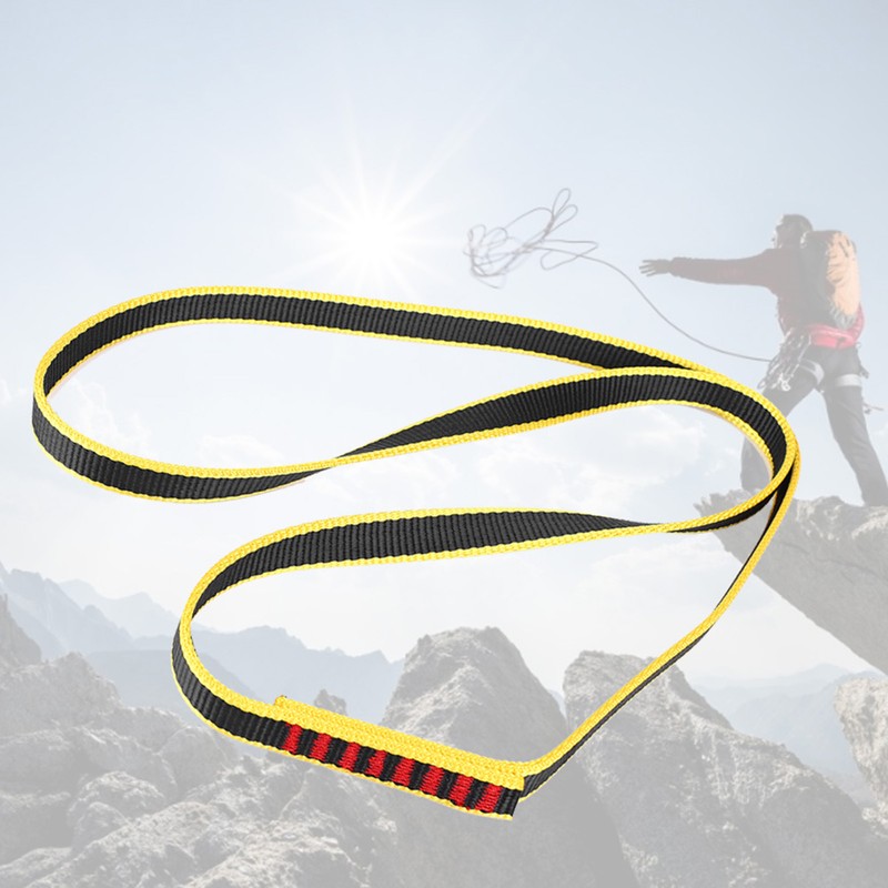 Outdoor Climbing Load Bearing Flat Belt Strap Safety Mountaineering Rope(120*1.6cm)