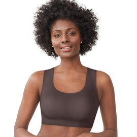 Bali Comfort Revolution Wireless T-Shirt Bra, Wireless Full-Coverage Bra, Pullover Wirefree T-Shirt Bra, Warm Cocoa Brown, XX-Large
