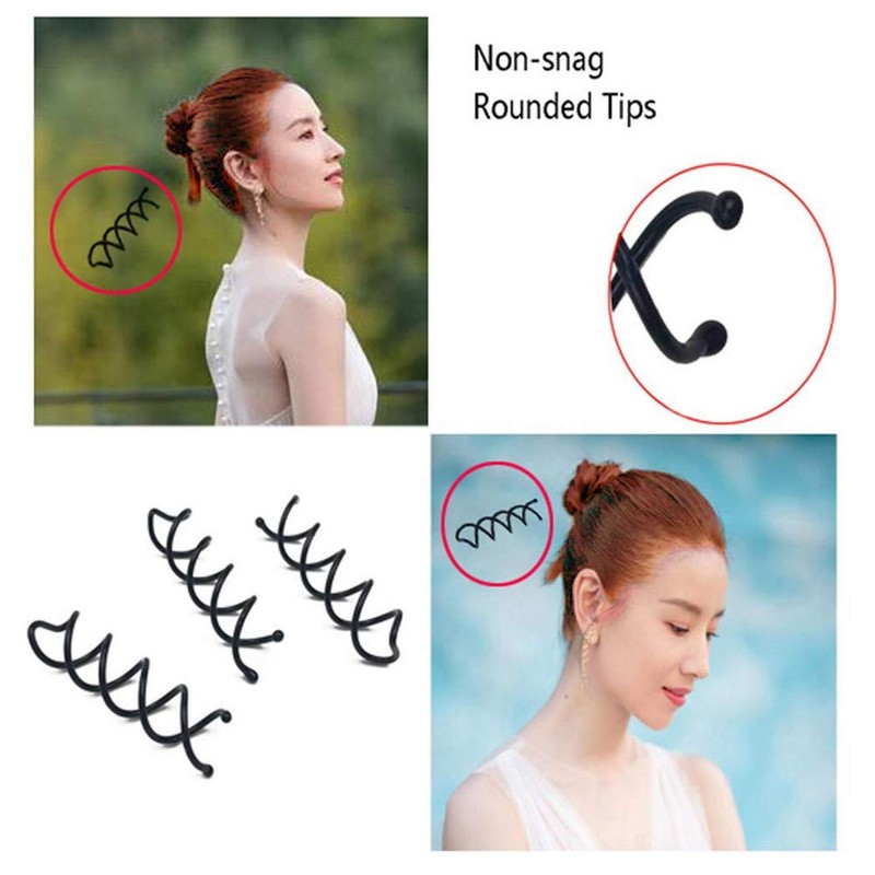 30pcs Spiral Bobby Hair Pins, Non-Scratch Round Tips Twist Screw