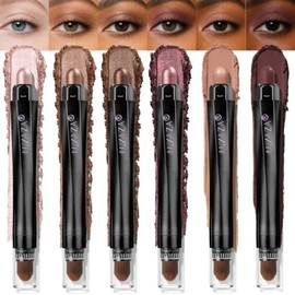 LUXAZA PRO Set De Sombras De Ojos Neutras En Barra Sombras De Ojos En Crema Mate Con Brillo Metálico Delineador Iluminador Y Lápiz De Color - Classic