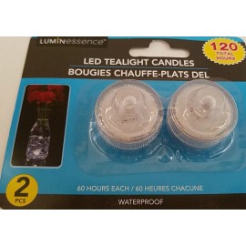 Luminessence Flickering LED Tealight Candles 1.25”H X 1.5”D 120 Hours 2/Pk, Select: Color - Clear