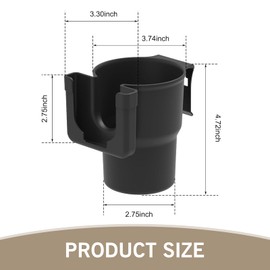 leechio 1 PC Car Cup Holder, 2 in 1 Car Phone Holder and Drink Holder, Multi-Functional Side Door Chair Back Armrest Box Storage Shelf, Universal Car Interior Accessories (Black)