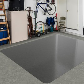 ZPAI Area Floor Mat for Home, 4'×6' Translucent Black No Slip Waterproof Vinyl Area Rug for Hard Floor, Spill Resistant Floor Protector Cover for Kitchen, Easy Clean Splat Mat for Under High Chair