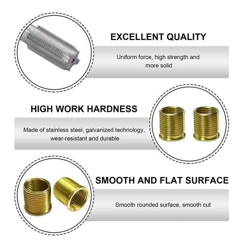 BWBWND Spark Plug Thread Repair Kit, M14×1.25 Inserts & M16x1.25