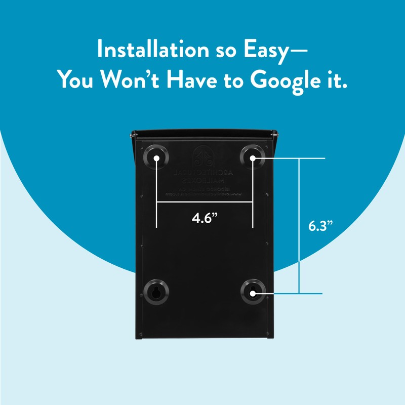 Architectural Mailboxes 2681B Black Marina Wall Mount Mailbox, Small