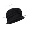 Winter Hat Women's Girls Cylinder Elegant Foldable Wool Hat Warm
