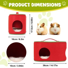 LAIRIES Christmas Guinea Pig Hideout, Large Cozy Bed, Warm Small Animal Cage House for Chinchilla, Hamster, Ferrets, Hedgehog, Rats and Other Small Pets