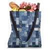 Denim Patchwork Pattern Tote Bag