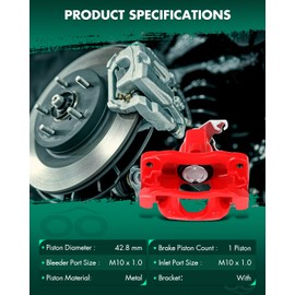 SCITOO Rear Left+Right Brake Calipers With Bracket 18B5081 18B5080 Compatible For Chrysler Town & Country 08-12 For Dodge Grand Caravan 08-12 For Ram C/V 12 For Volkswagen For Routan 09-12