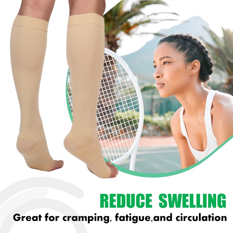 MGANG® Calcetines de compresión, 15-20 mmHg, medias graduadas de alta