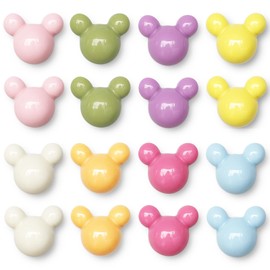16 pcs - Cute Mouse Magnets for Fridge, Whiteboard, Locker Compact Colorful Powerful Decorative Magnets (16 pcs - Macaron)