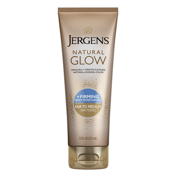 Jergens Natural Glow +FIRMING Daily Moisturizer for Body, Fair to Medium Skin Tones, 7.5 Ounces