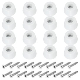 PATIKIL Cutting Board Feet,20 Pieces Non Slip Rubber Feet Bumpers with 304 Stainless Steel Screws for Cutting Board Furniture Chairs Desks 0.75" Wx0.39 H, White