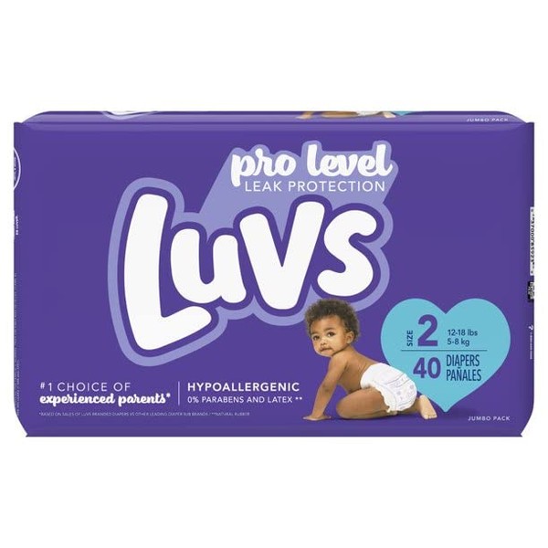 Luvs with Size 2 Ultra Leakguards Diapers, 40 count per pack - 2 per case.