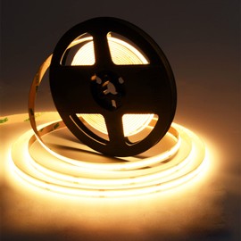 COB LED Strip 5 m, 24 V LED Strip 2700 K Warm White, 480 LEDs/m CRI90 + High Density Even Light, COB LED Strips for Home Kitchen, DIY Interior Lighting Projects (Power Supply Not Included)