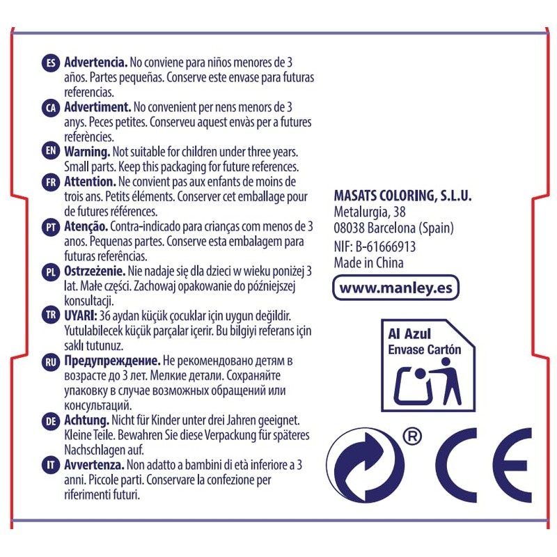 Manley 8414326046130 Pastelli, Confezione da 12 Pezzi, Blu