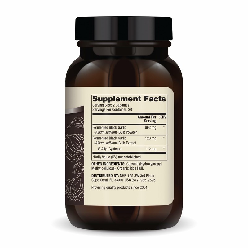 Dr. Mercola Fermented Black Garlic, 90 Servings (180 Capsules), Dietary